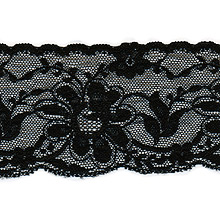 Dentelle en nylon de 75mm noire