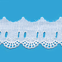 Broderie anglaise 100 % coton de 40mm -pice de 18,40 mtres