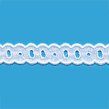 Broderie anglaise 100 % coton de 15mm - pice de 18,40 m