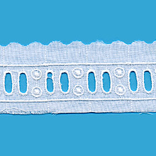 Broderie anglaise 100 % coton de 40mm - pice de 18,40 mtres