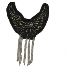 Epaulette  avec chaine et perles argent