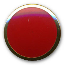 Bouton en mtal dor et laque rouge en 18,23,28 mm