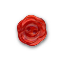 Bouton en polyester rouge pour chemisier en 12 et 15 mm