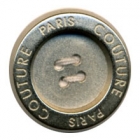 Bouton en métal argent mat Paris Couture en 18,23,28mm