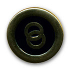 Bouton en métal doré avec laque noire en 18 et 25 mm